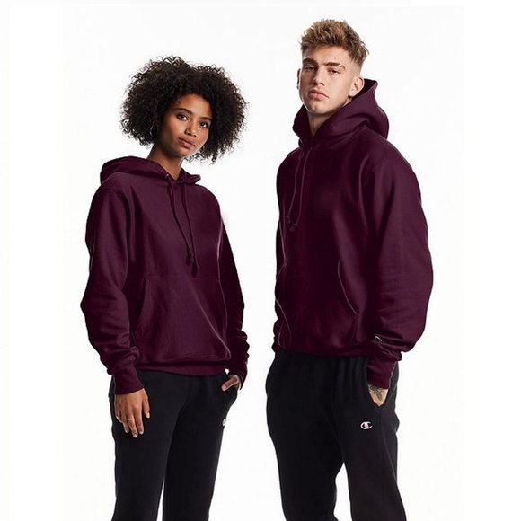 Champion Reverse Weave Hoodie Sweatshirt Dark Berry Purple Fleece GF68 T1F Fleec - Picture 3 of 9
